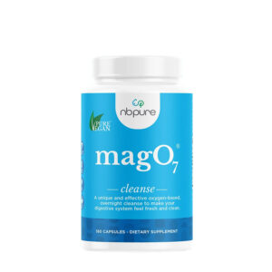 nbpure MagO7 - Natural Colon Cleanse & Detox - Occasional Constipation Relief, Stool Softening, & Bloating Support for Men & Women - Ozonated Magnesium Oxide, 180 Capsules